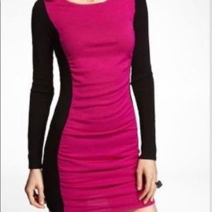 Express Pink/Black Color Block Sweater Dress